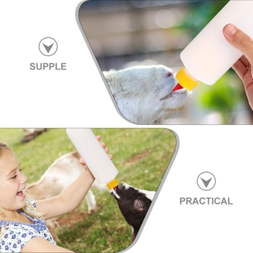 GANAZONO 2sets Small Animal Feeding Bottle for Calf Puppy Goat Kitten Milk Replacement Farmhouse Ranch Lamb Nursing Supplies - size: 23.50X6.00X6.00CM
