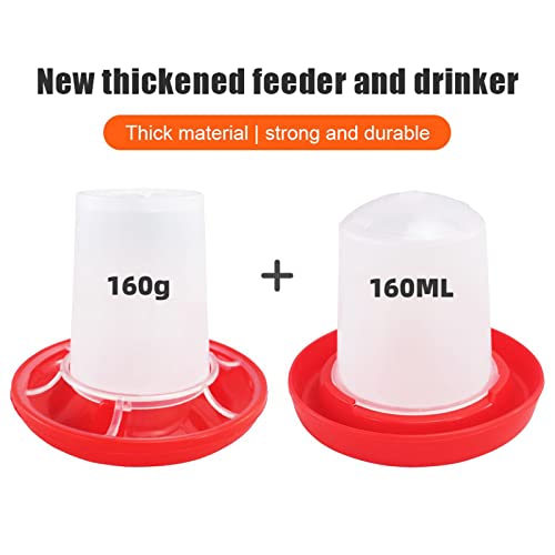 Baby Chick Feeder Waterer 0.35Lbs Chicken Feeder 5.4 Ounce Chicken Waterer Small Birds Poultry Feeding Equipment Kit Chick Waterer And Feeder Baby Chick Waterer Jar For Brooder No Drown Small No