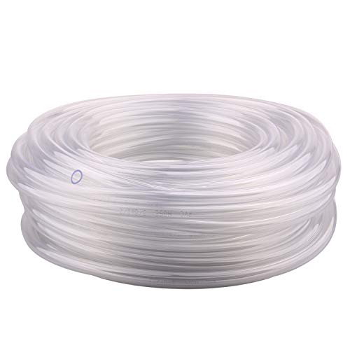 DERNORD PVC Tubing 3/8"ID X 1/2"OD Flexible Clear Vinyl Hose 100 Feet for Food Grade - size: 100 Feet, style: 3/8"ID X 1/2"OD