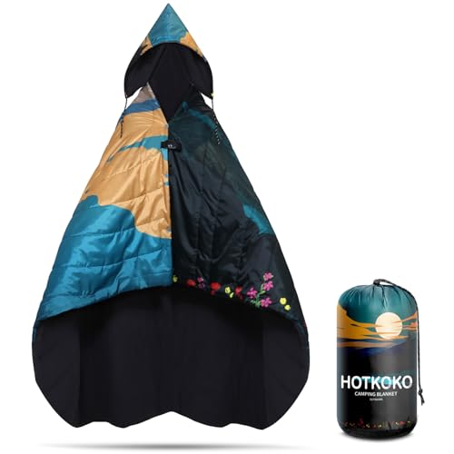 Waterproof Stadium Blanket, Fleece Camping Blanket Wearable Soft Warm Camp Blanket for Outdoor Camping, Picnic, Stadium, Sports, Beach, Car - color: Pool at Dusk
