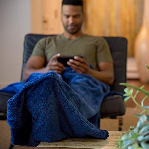 PediPocket Patented Foot Pocket Blanket – 50” x 70” with 20” Deep Foot Pocket, Plush Velvety Fleece Blanket, Everyday Luxurious Comfort, Machine Washable,Gift Idea – Marvelous Midnight (Non-Electric) - color: Marvelous Midnight