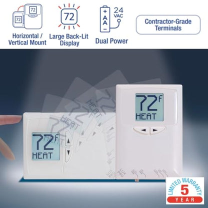 Lux Pro PSD111B Non-Programmable Thermostat for Home Use; 1 Heat, 1 Cool - size: PSD111B- Single