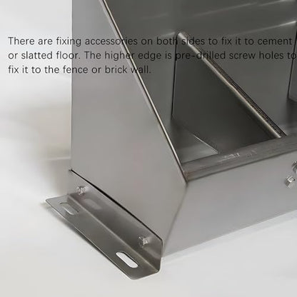 Portable Stainless Steel Hog Trough Feeder with Divider, 2-Hole No-Spill Design, Large Capacity Livestock Feeder for Hay & Grain, Ideal for Swine & Chicken Coop,2meter/8hole - size: 2meter/8hole