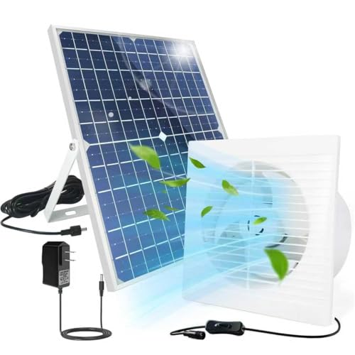 Solar Exhaust Fan, 25W Waterproof Solar Panel 8 Inch Ventilation Vent Fan for Greenhouse,Chicken Coop,Shed, Garage, Attic, Barn, Workshop Outside,14.8ft Cable - size: 25W 8" solar exhuast fan