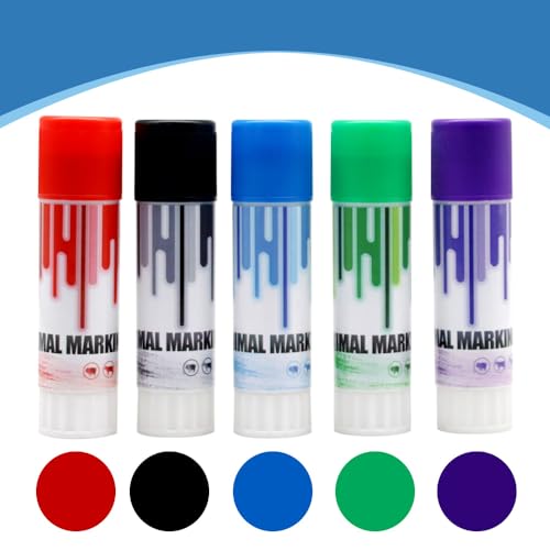 Livestock Marker 5Pcs Multi-Color Pig Cattle Cow Sheep Marker Farming Livestock Marking Accessorie