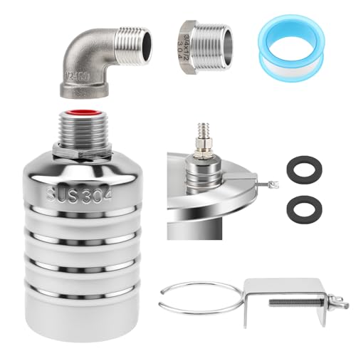 Float Valve, Automatic Water Level Control 1/2 inch to 3/4 inch 304 Stainless Steel Water Float Valve for Water Tank, Livestock Trough - style: Style 5