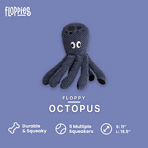 fabdog Floppies Plush Dog Toy - Cute & Durable Squeaky Dog Toys - Best Squeak Toy for Puppies and All Breeds | Ideal Pet Gift| Large Octopus - color: Octopus, size: Large