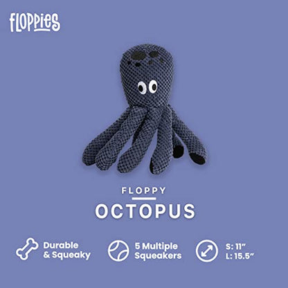 fabdog Floppies Plush Dog Toy - Cute & Durable Squeaky Dog Toys - Best Squeak Toy for Puppies and All Breeds | Ideal Pet Gift| Large Octopus - color: Octopus, size: Large
