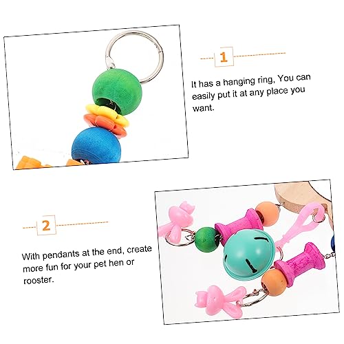 BESPORTBLE Creative Hanging Mirror Toy for Chickens Wooden Rooster Hen Toy Pendant Promote Intellectual Growth Healthy Activity for Poultry Fun