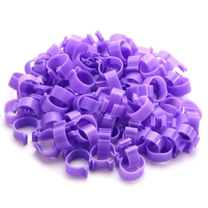 Chicken Inner Diameter 16/18/20/25mm Foot Ring Without Text Label Buckle Poultry Leg Chick Duck Goose Animal Identification Tool for Easy Flock Management(Purple 100PCS,18mm) - color: Purple 100pcs, size: 18mm
