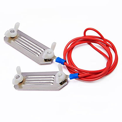 Q'mark Electric Fence Tape Connector, Polytape to Polytape Connector, Polytape to Energizer Connector, with 90 cm Wire - 2 Pack (to Polytape), Green & Red