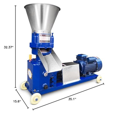 Animal Feed Pellet Machine 220V - Pelletizer Grinder for Chickens, Cows & Livestock, 4 Roller Fodder Press for Farm Use, High-Efficiency Animal Pellet Mill - color: 8mm