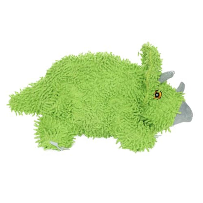 MIGHTY® 2 Pack Microfiber Medium Triceratops Dog Toys | Ultra Durable Plush Toy with Multiple Layers & Reinforced Seams , Washable and Floats , Mighty® Construction - color: 2PK Green Triceratops