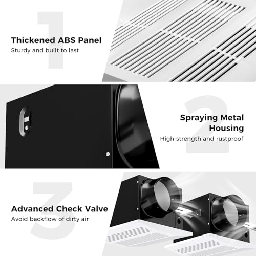 COSTWAY 200 CFM Bathroom Exhaust Fan, Ceiling Mount Exhaust Ventilation Fan for 200 Sq.Ft, Household Bath Vent Fan w/Metal Housing, 6 Inches Duct, 2 Sones Quiet Operation, White - size: 200 CFM