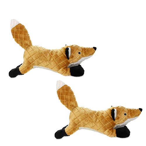 MIGHTY® 2 Pack Massive Fox Ultra Plush Dog Toys | Multiple Layers & Reinforced Seams , Washable and Floats , Mighty® Construction - color: 2PK Orange Fox