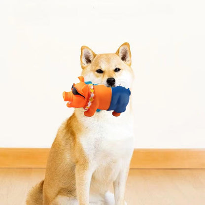 Pig Dog Toy Squeaky Toy for Playful Pups, Orange Swimming Pig