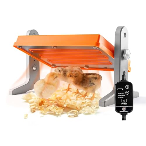 Brooder Plate for Chicks, Chick Heat Plate Adjustable Height & Temperature Poultry Warmer for Up to 10 Chicks, Brooder Heating Plate for Chicks and Ducklings, Orange