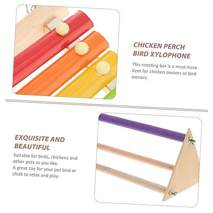 balacoo 1set Xylophone Chicken Perch Roosting Bar and Swing Accessories for Parrots Cockatiels and Birds Encourages Play and Physical Activity Coop