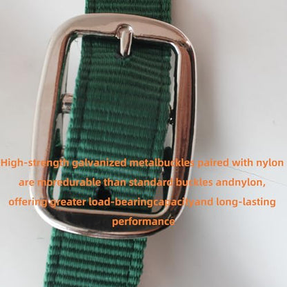 Heavy Duty Soft Nylon Horse Halter, Padded and Adjustable, Chin and Throat Snap Hook Halters for Horses, Heavy-Duty Metal Buckle - color: Dark Green