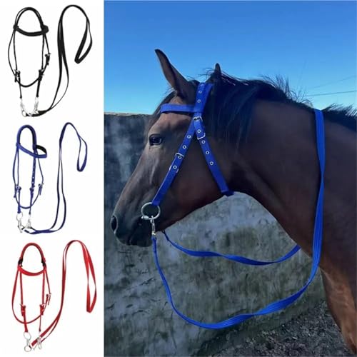 Cattle Halter Thickened Horse Halters Comfortable Adjustable Strap Bridle Headband Harness Durable Neck Stretcher Gear(Black-S) - color: Black-S