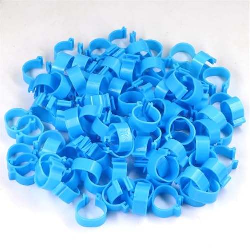 Chicken Inner Diameter 16/18/20/25mm Foot Ring Without Text Label Buckle Poultry Leg Chick Duck Goose Animal Identification Tool for Easy Flock Management(Blue 100PCS,20mm) - color: Blue 100pcs, size: 20mm