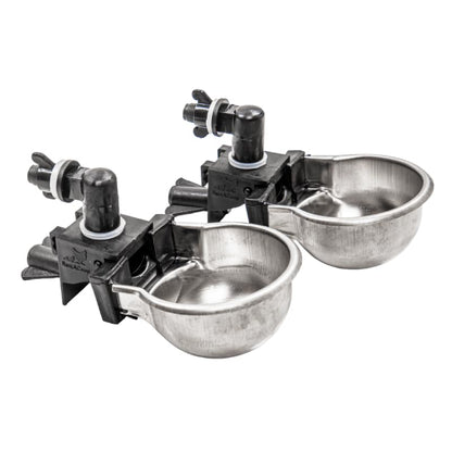 Rac Paws by RentACoop DIY Auto-Fill Metal Cup Waterer Kit - Great for Small Animals, Pets, Bunnies, Ferret, Chickens, Hamsters, Guinea Pigs, Rabbits, Chinchillas, Mice, Rats - 2 Pack - style: 2 Pack