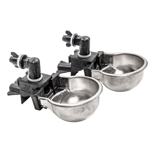 Rac Paws by RentACoop DIY Auto-Fill Metal Cup Waterer Kit - Great for Small Animals, Pets, Bunnies, Ferret, Chickens, Hamsters, Guinea Pigs, Rabbits, Chinchillas, Mice, Rats - 2 Pack - style: 2 Pack
