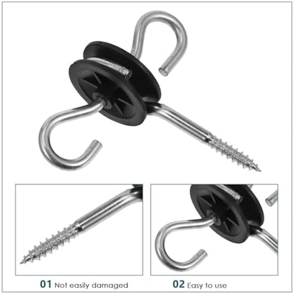 VANZACK 4pcs Electric Fence Gate Handle Insulator with Screw-in Anchor for Posts Quick Installation and Secure Connection for Cattle and Farm Use