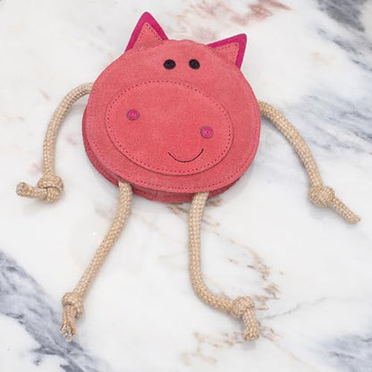 Fuzzl Eco Leather Pickles Pig Natural and Tough Dog Toys - Long Lasting Chew Toys for Aggressive Chewers - Strong Dog Toy for Dogs and Puppy - style: Leather Pig
