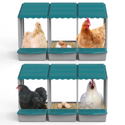Nesting Boxes for Chickens, Roll Away Chicken Nesting Boxes with Egg Collection for Easy Picking & Protecting Eggs, 6-Compartment Chicken Laying Boxes for Hens, Easy to Clean & Install - size: 6 Compartments