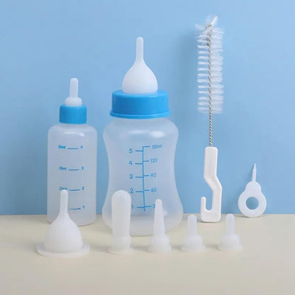 Pet Milk Feeding Bottle Portable Multi-Nipple Water Mug, Model: Large Blue - size: 150ml