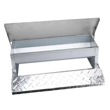 No Waste Large Capacity Stainless Steel Automatic Poultry Feeder, Rat Proof Treadle Feeder for Chicken, Duck, Poultry & Pheasants
