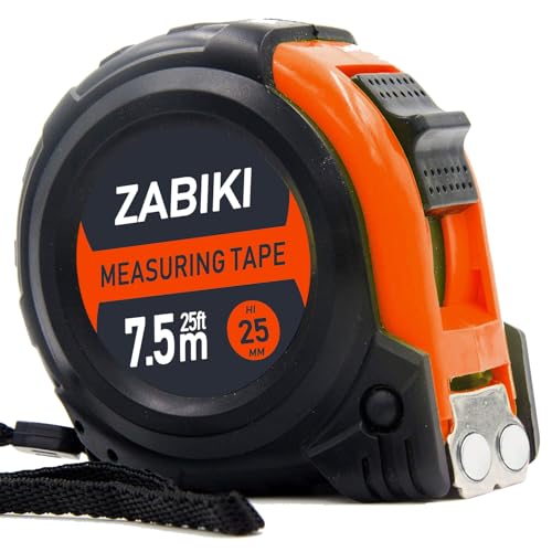 Measuring Tape Measure, 25 Ft Easy to Read Decimal Retractable Dual Side Ruler with Metric and Inches, for Surveyors, Engineers and Electricians, with Magnetic Tip and Rubber Protective Casing, Red - color: Red