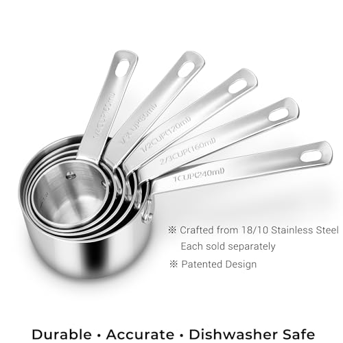 KEAWELL Premium Dog and Cat Food Measuring Cup 18/10 Stainless Steel (1, 2/3 Cup) - size: 2/3 Cup