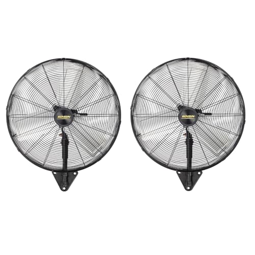 ROVSUN 24" Wall Mounted Fan, High Velocity Industrial Wall Fan, Max 6170 CFM with Wide Angle Oscillating, Suit for Commercial, Residential, Garage, Shop, Greenhouse, Gym, 2-Pack - size: 24''(2-pack)