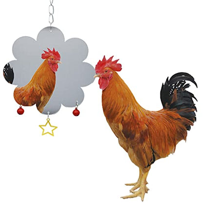 Chicken Toys for Hens Birds Swing Hanging Toys with Bells Star Pendant for Rooster Parrot Suspending Pecking Toy Parrot for Cage