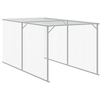 Chicken Cage Outdoor 159x46x48 in Anthracite Galvanized Heavy Duty Steel Coop Large Run for Backyard Poultry Hen House Garden Flock - size: 159.4 x 46.1 x 48.4 in (W x L x H)