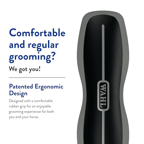 WAHL Professional Animal Equine Grooming Combo Body Horse Brush - Black - color: Black/Beige