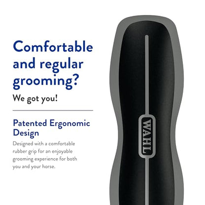 WAHL Professional Animal Equine Grooming Combo Body Horse Brush - Black - color: Black/Beige