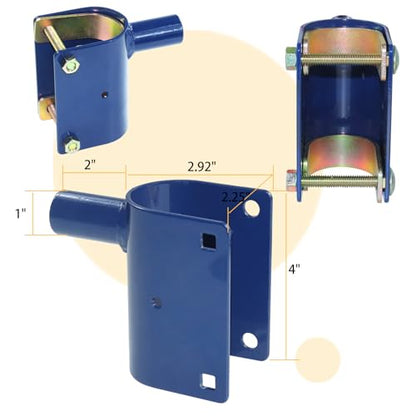 2PK S16100300 Heavy Duty Two Way Gate Latch, Blue, 1-5/8" to 2" Dia | Replaces 2 Way Gate Latch Farm Gate Latch Round Tube Gate Two Way Fence Gate Latch for Metal Gates, Farms, Ranches, Pastures - color: 2XS16100300