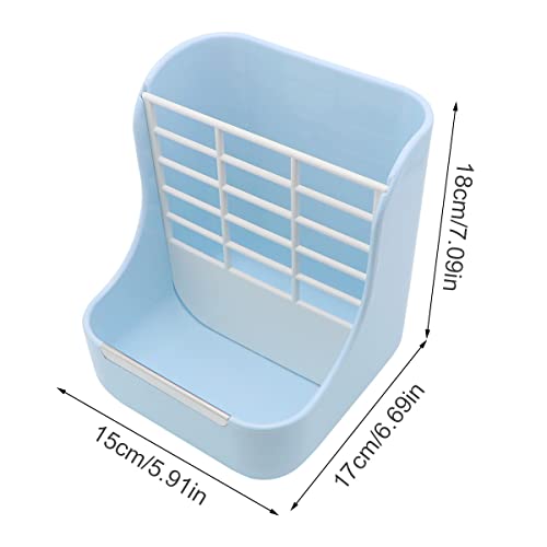 Litewoo Rabbit Hay Feeder Guinea Pig Feeder, 2 in 1 Automatic Small Animal Food Bowl Feeding Cage Accessories (Blue) - color: Blue