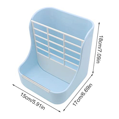Litewoo Rabbit Hay Feeder Guinea Pig Feeder, 2 in 1 Automatic Small Animal Food Bowl Feeding Cage Accessories (Blue) - color: Blue