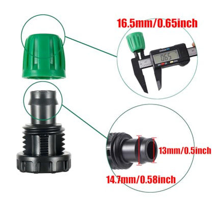 15 Pcs 1/2 Inch Irrigation Tubing End Plugs Drip Irrigation Fittings Drip Line Plugs End Cap for 1/2" irrigation tubing Drip Irrigation System Connection Parts - size: 1/2 inch Plug