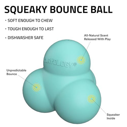 Playology Dog Toys | Squeaky Bounce Ball for Large Dogs | Peanut Butter Scented Jumbo Dog Ball for Interactive Play - style: Peanut Butter