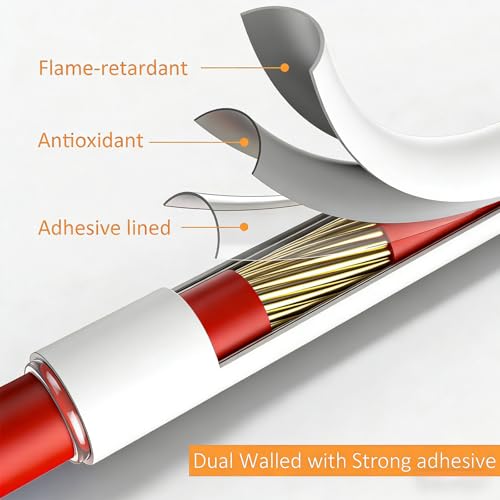 Heat Shrink Tubing Kit 355pcs - 3:1 Adhesive Lined - Electrical Waterproof Industrial Heat Shrink Terminal Connectors - Marine Grade Wire Connector Shrink Wrap Tube - 3.15" Length - White - size: 355pcs White
