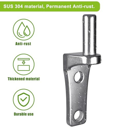 Insaga 2Pack Wall Mount Gate Hinge Cast Farm Gate Hinges Heavy Duty No Welding Design for Outdoor Chain Link Metal Fence Gates with 5/8'' Pin (Screws Not Included) - color: Wall hinge-B