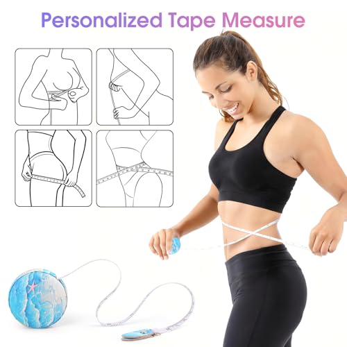 Retractable Mini Tape Measure, Auto-Retract, Premium Leather Tape Measure, Dual-Sided Ruler, Ideal for Fabric Cutting, Body Measurements, and Handicrafts (Blue Starfish) - color: Blue Starfish
