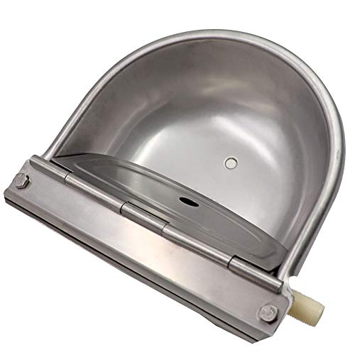 Livestock Water Trough Stainless Steel Automatic Waterer Bowl | Wall Mounted, with Float Valve and Drain Plug, Automatic Dog Water Bowl Outdoor, Suitable for Dogs Chickens Goat Pig Horse