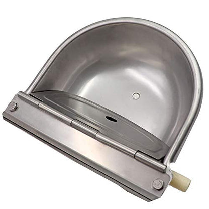 Livestock Water Trough Stainless Steel Automatic Waterer Bowl | Wall Mounted, with Float Valve and Drain Plug, Automatic Dog Water Bowl Outdoor, Suitable for Dogs Chickens Goat Pig Horse