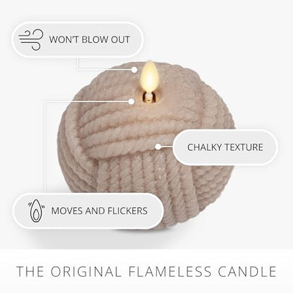 Luminara - Flameless Holiday Crystal Beads Glitter Sphere Candle - Timeless Taupe Rope Ball - Pack of 1-4x4.25 - Auto Timer Built-in 5-Hour Timer - color: Timeless Taupe Rope Ball